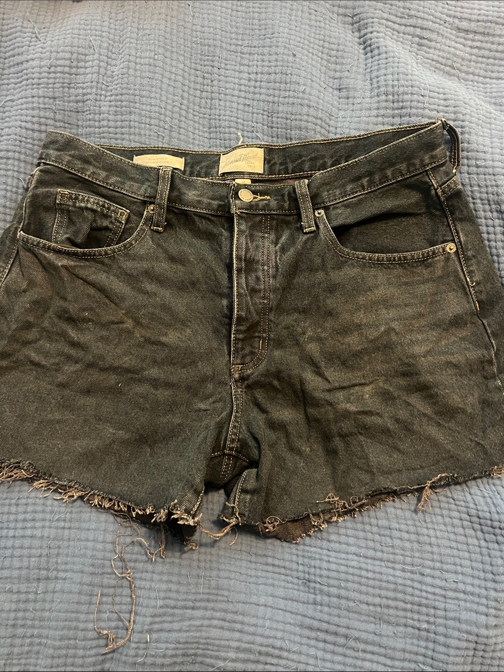 Universal Thread Black Raw Hem Denim Shorts
